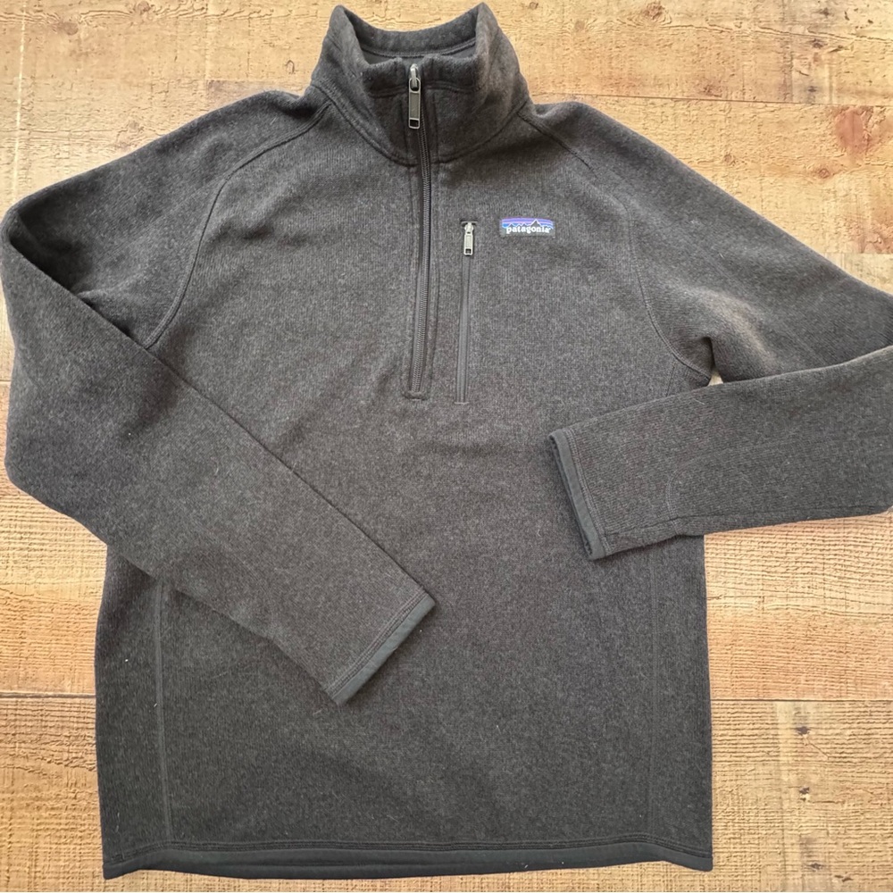 PATAGONIA 1/4 Zip Fleece Pullover Zip Chest Pocket Womens SMALL Charcoal Gray - Picture 7 of 10